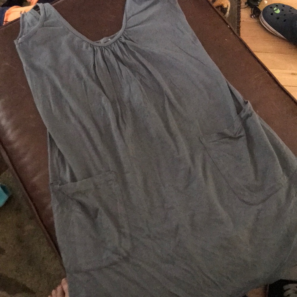 Charcoal colored long top/mini dress
